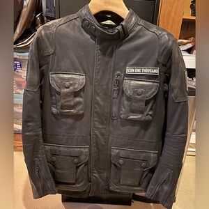 Icon Beltway Leather/ Denim Jacket - Size Large